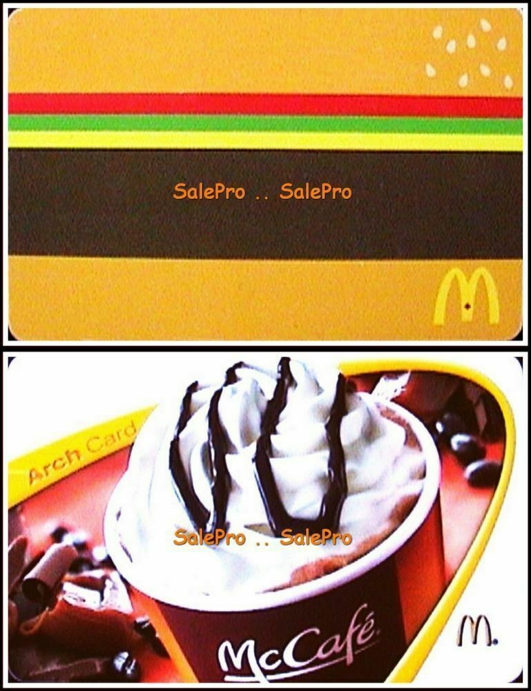 2x 2011-2012 McDonald's McCafe Quarter Pounder Gold Arch Collectible Gift Cards