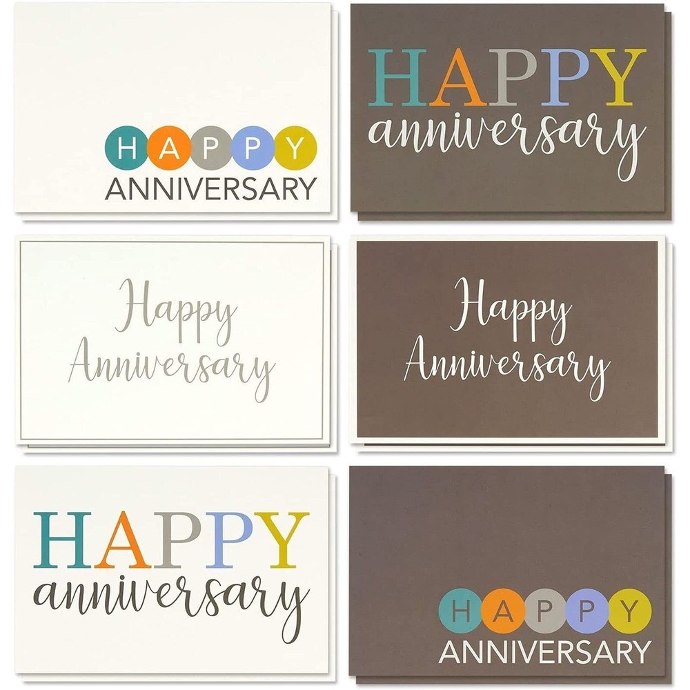 Juvale 36 Pack Happy Anniversary Cards with Envelopes for Work, Wedding, Empl...