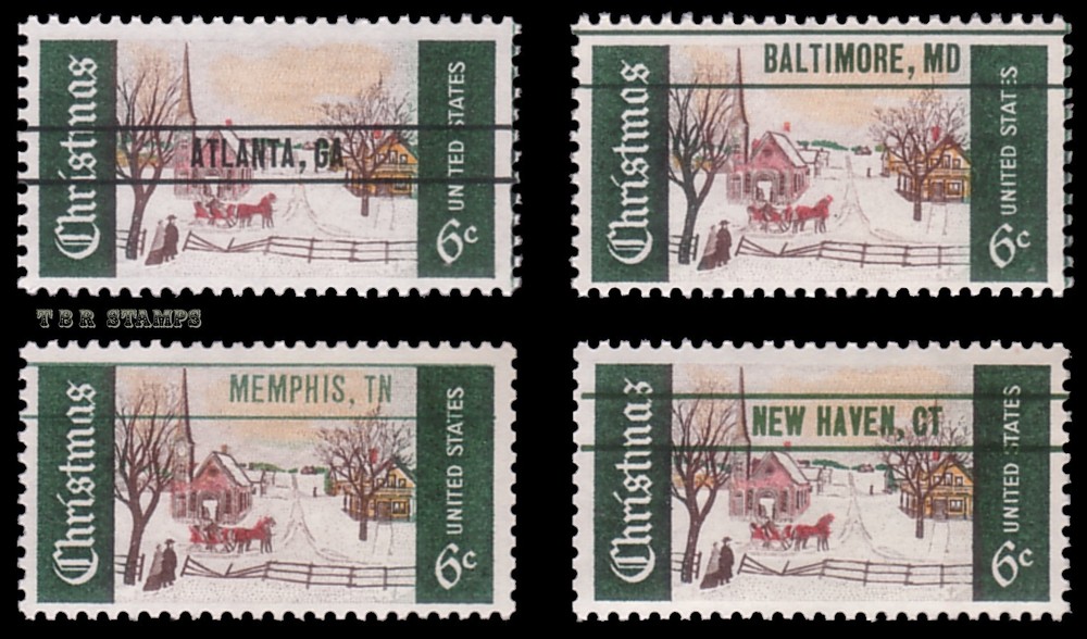Discover the Scott 1384a 1969 Christmas Experimental Precancel MNH Set of 4 - Shop Now-image