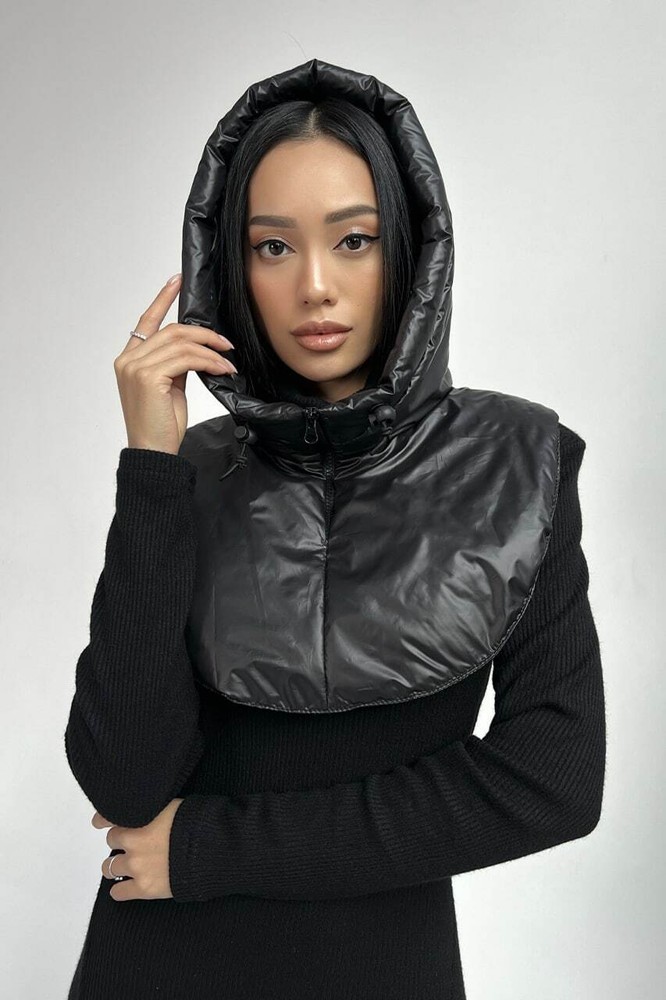 Hooded Scarf Womens Rainproof Hooded Cowl Black Hood Cowl Neck Warmer Outdoors