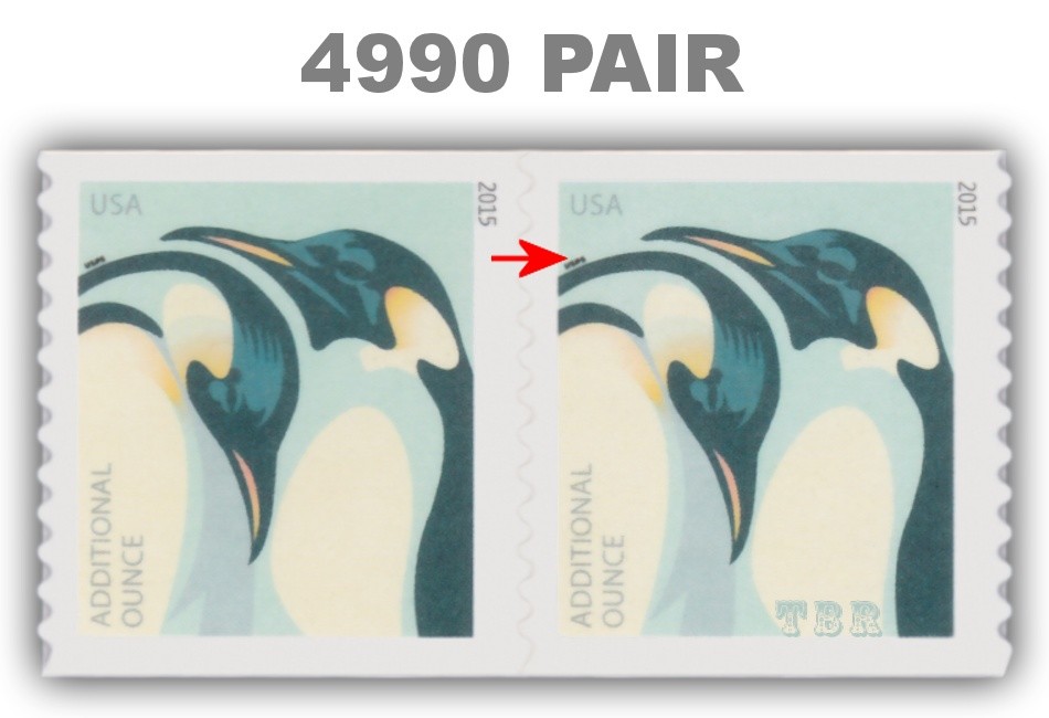 4990 Penguins (22c) Pair Additional Ounce American Wildlife 2015 MNH - Buy Now-image