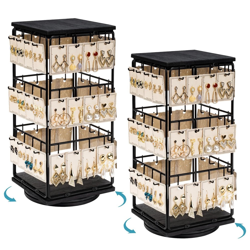 360° Rotating Earring Display Stand for Retail Stores & Boutiques