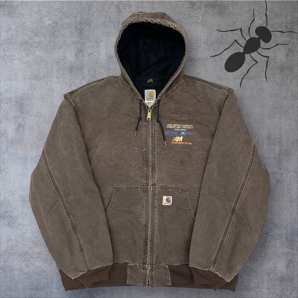 Vintage Y2K Brown Carhartt Hooded Work Jacket