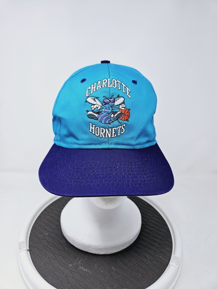 Vintage Charlotte Hornets Embroided Snapback Hat 90s NBA Used FAST SHIPPING