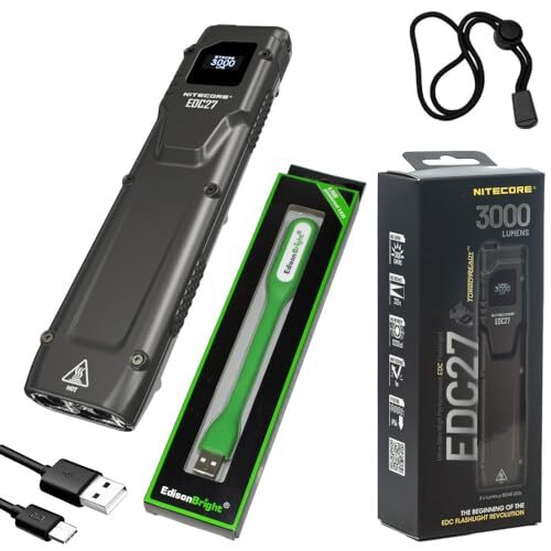 Nitecore EDC27 3000 Lumen USB-C Rechargeable Dual Beam EDC Flashlight
