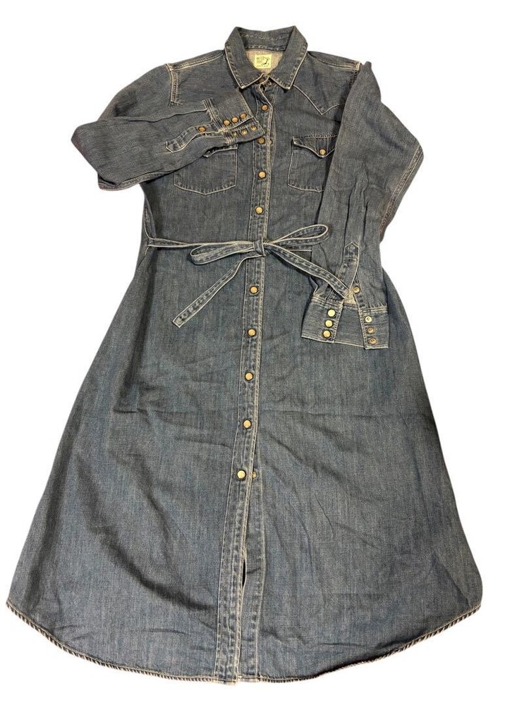 orSlow Western Shirt Denim Dress A-line Long Sleeve Women Size 2/S-M Used