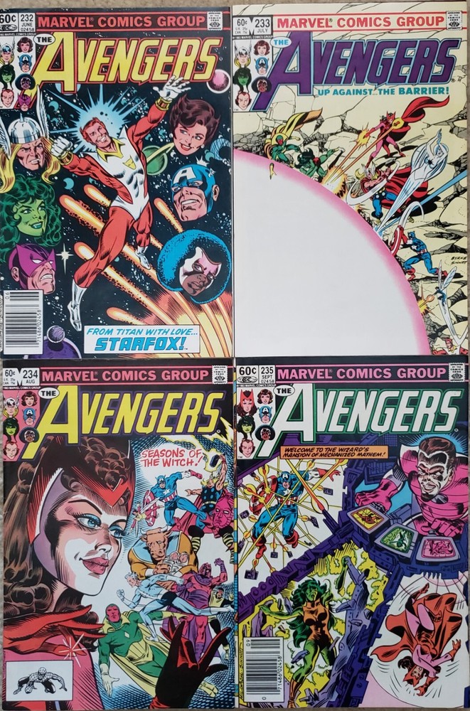 Avengers Set of 4 #232 #233 #234 & #235 NM - VF published in 1983