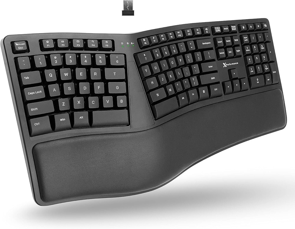 Rechargeable X9 Wireless Ergonomic Keyboard with Split Design & Wrist Support