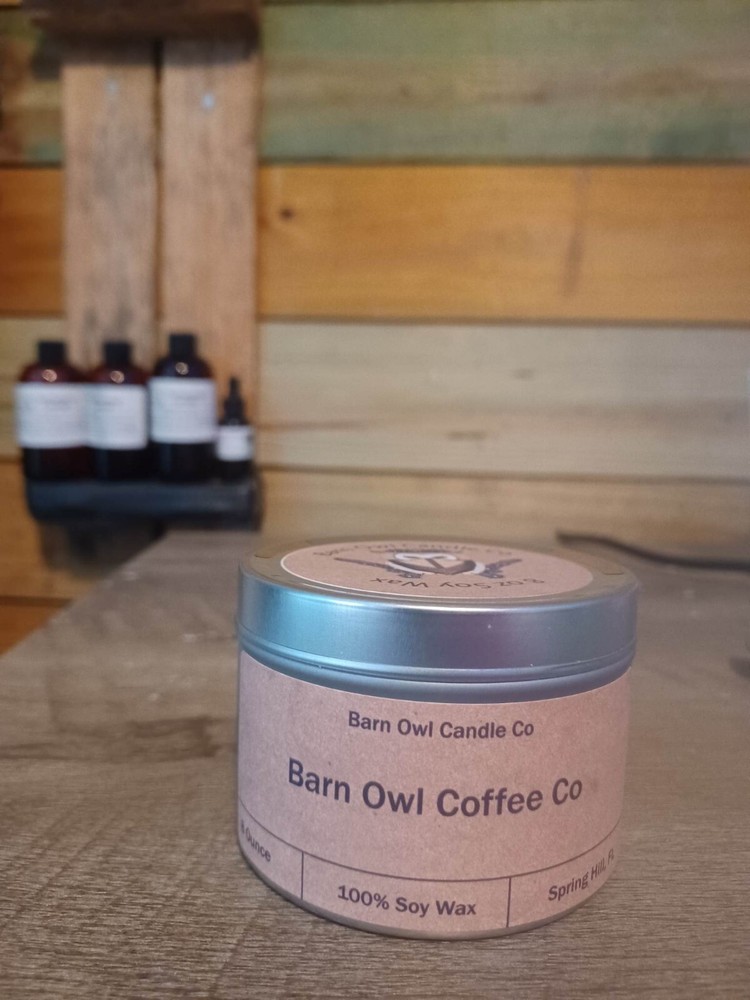 Barn Owl Coffee Co Soy Candle 8oz Handmade Poured w/ All Natural Soy Wax