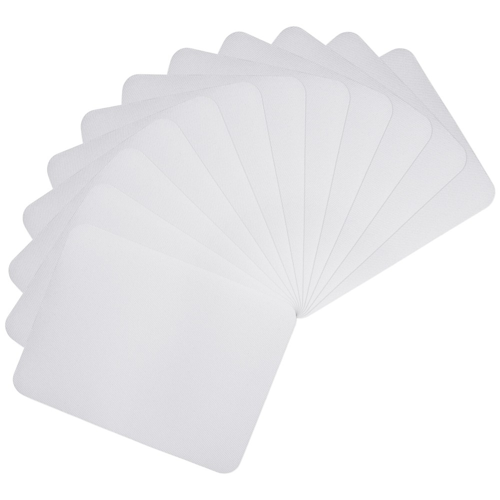 12-Pack 4.9 x 3.7 Inch Iron-On Fabric Patches for Clothing Repair in White