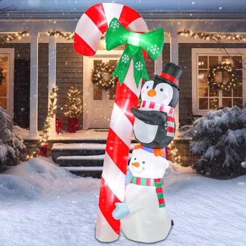 8.6 FT Christmas Inflatable Decorations Candy Canes, Large Candy Cane candy