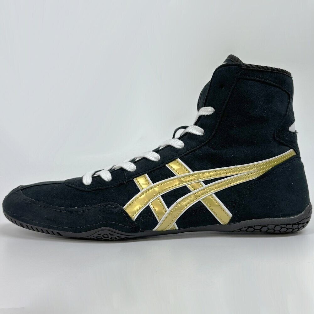 ASICS Wrestling Shoes EX-EO / Black/Gold/Shoelace White TWR900 successor Japan