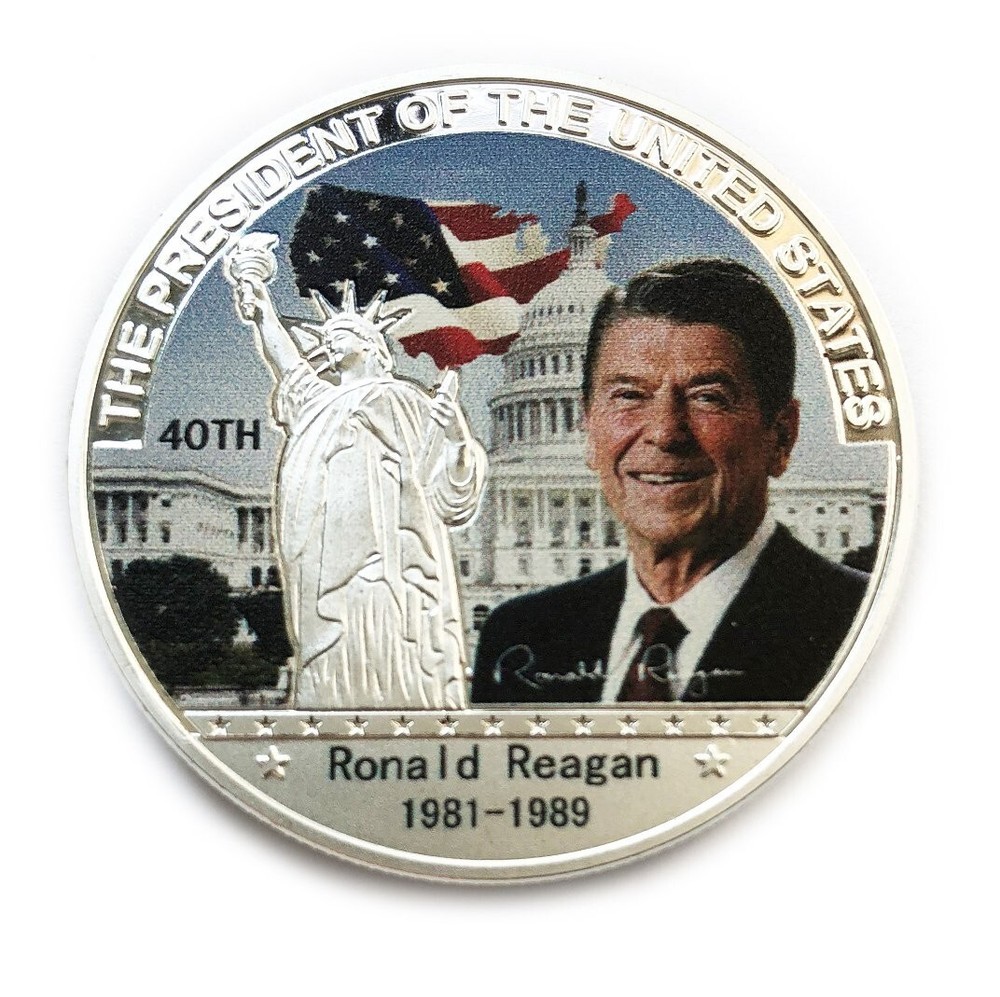 Ronald Reagan Commemorative Coin Challenge Coins Token Political Gift - 2 Pcs