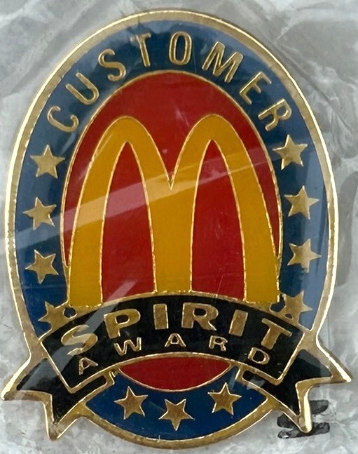 MCDONALDS Customer Spirit Award Enamel Lapel Pin Employee - NEW!-image