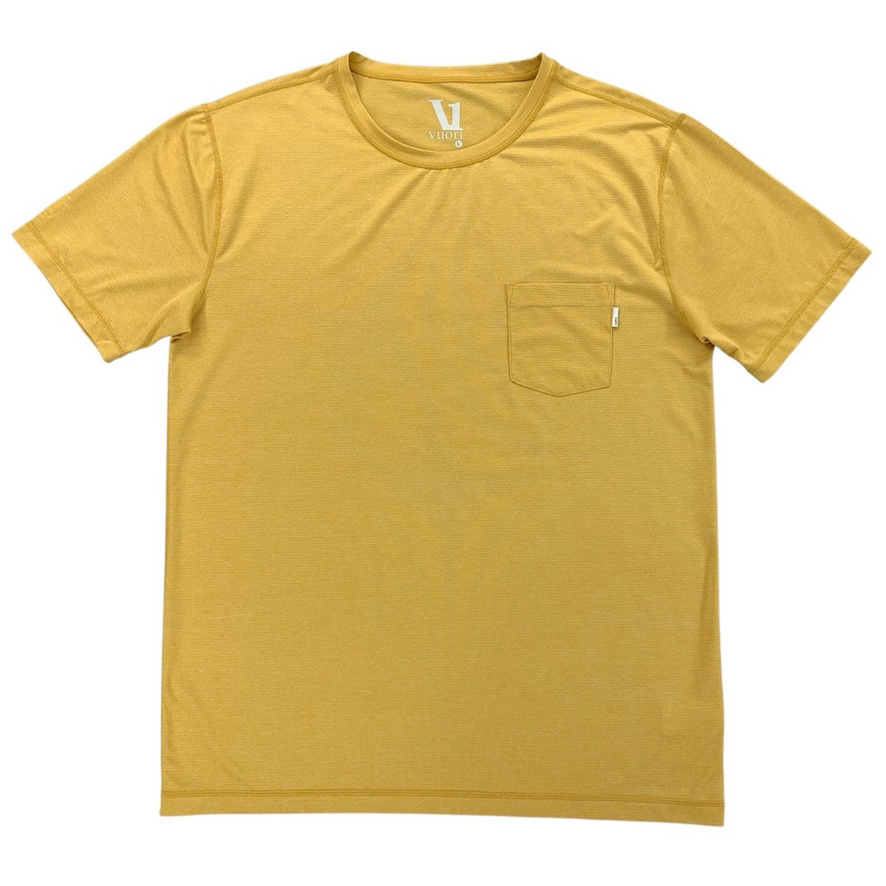 Vuori Mens Tradewind Performance Pocket Tee Athletic Size L Light Orange