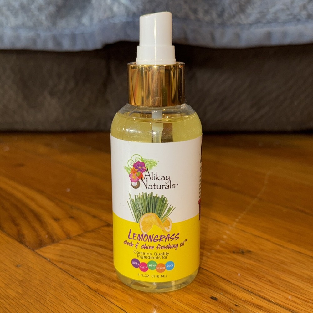 Alikay Naturals Lemongrass Sleek and Shine Finishing Hair Oil, 4 fl oz NO LID-image
