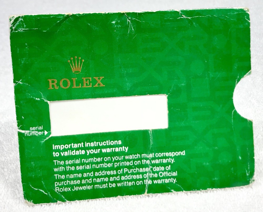 Rolex Warranty Envelope for Daytona Explorer Milgauss Submarizer Customer Service-image