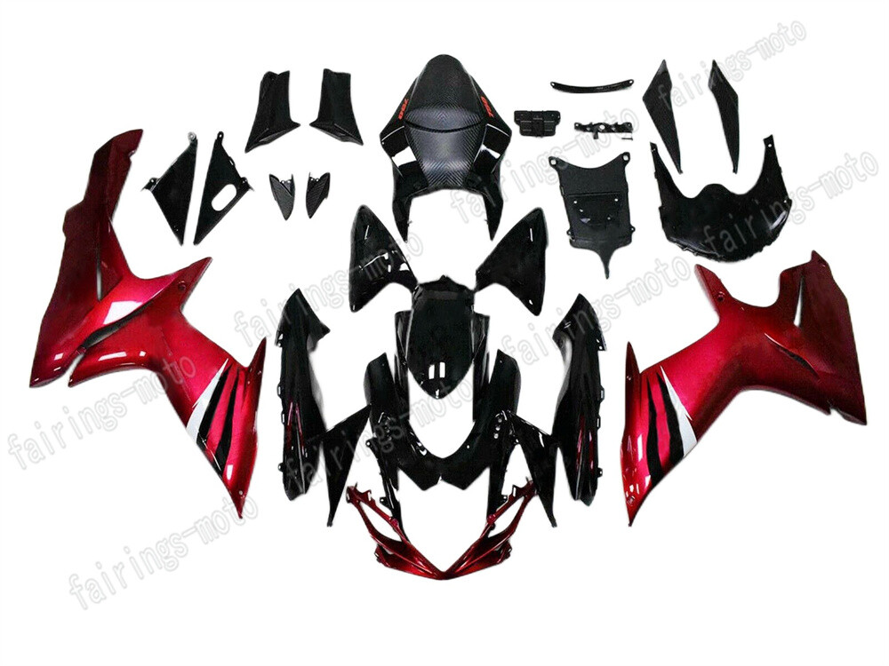 Black Red Fairing Kit for 2011-2023 GSX-R 600/750 ABS Injection Molded Plastics Set A32