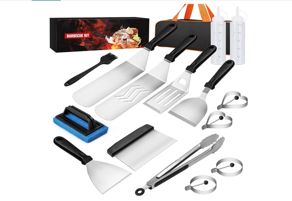 Blackstone Griddle Accessories Kit 16pc Flat Top Grill Tools Set for Outdoor Cooking