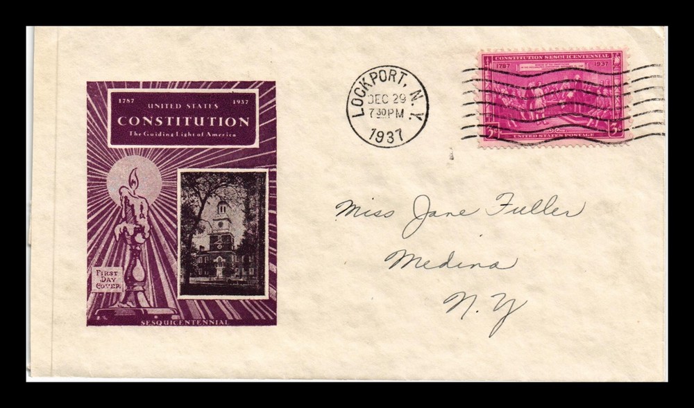 DR JIM STAMPS US CONSTITUTION 150TH ANNIVERSARY FDC SCOTT 798 IOOR CACHET