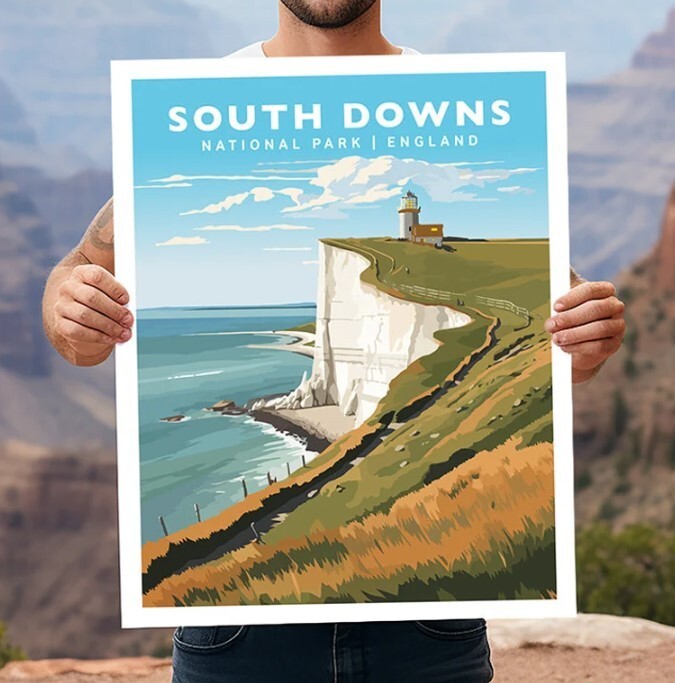 South Downs National Park England UK Travel Wall Art Poster Print