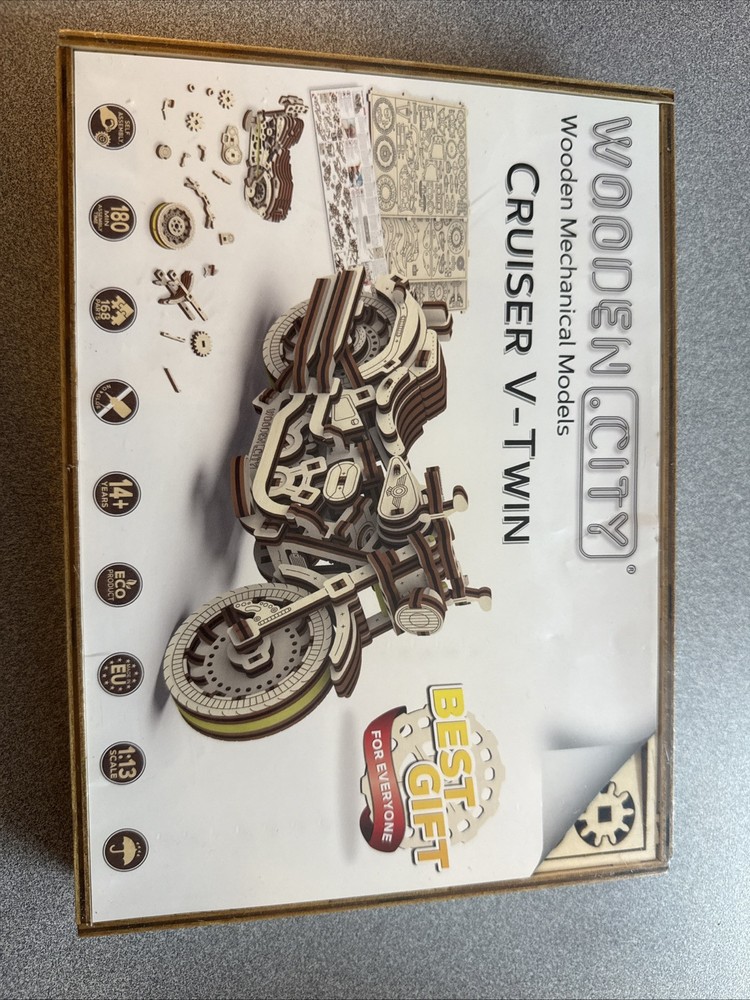 WOODEN.CITY Cruiser 3D Motorcycle Puzzle for Adults - Motorcycle Building Kit...