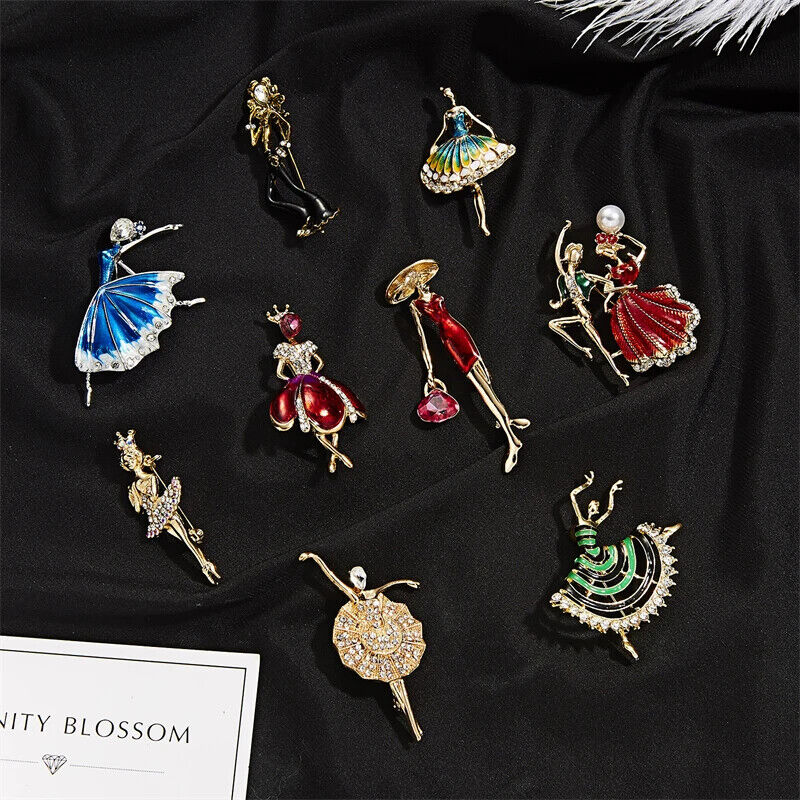 Design Sense Ballet Girl Brooch Female Fashion Dance Girls Corsage Rhinestone