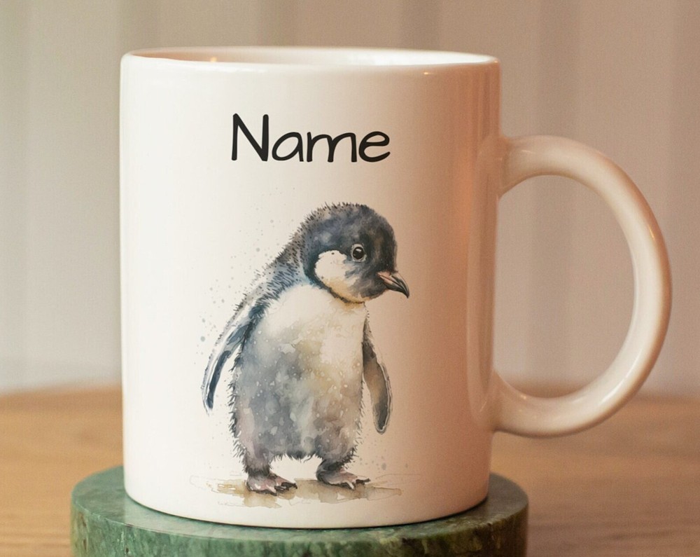 Custom Penguin Mug with Name – Kids' Personalized Cup Gift