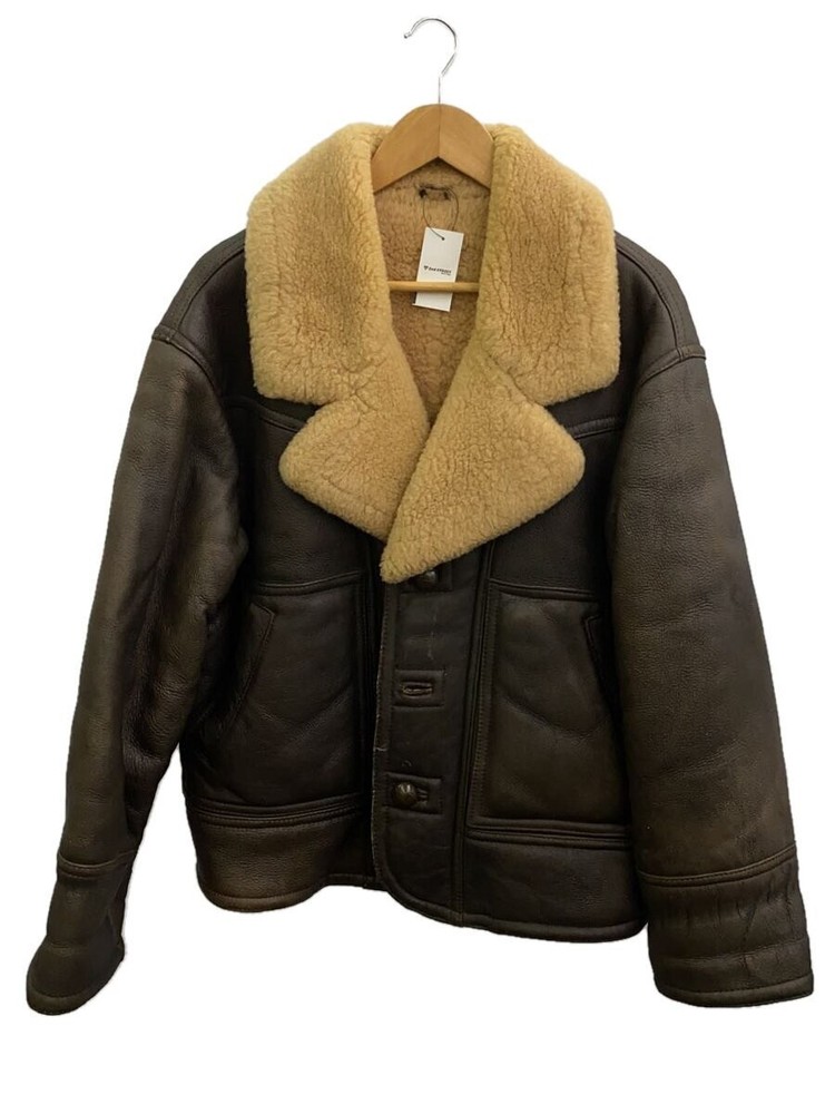 Baxton Brown Leather Sheepskin Blouson Jacket Size M 1266