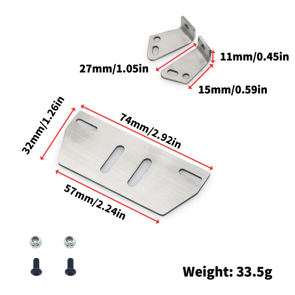66-82MM Adjustable Front Skid Plate for TRX-4 SCX10 1/10 RC Crawler