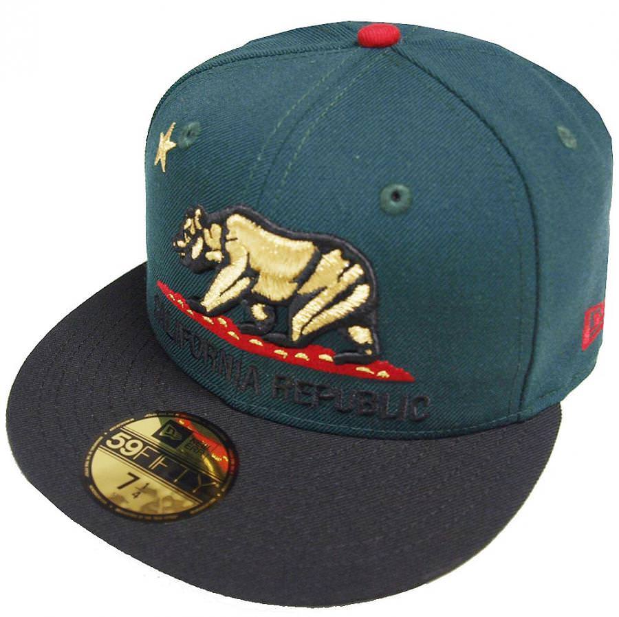 New Era California Republic Dark Green Black 59Fifty Fitted Cap Limited Edition