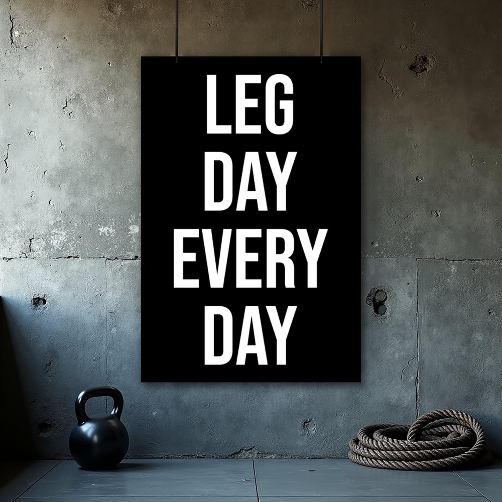 Leg Day Motivational Gym Poster for Home Workout Wall Art