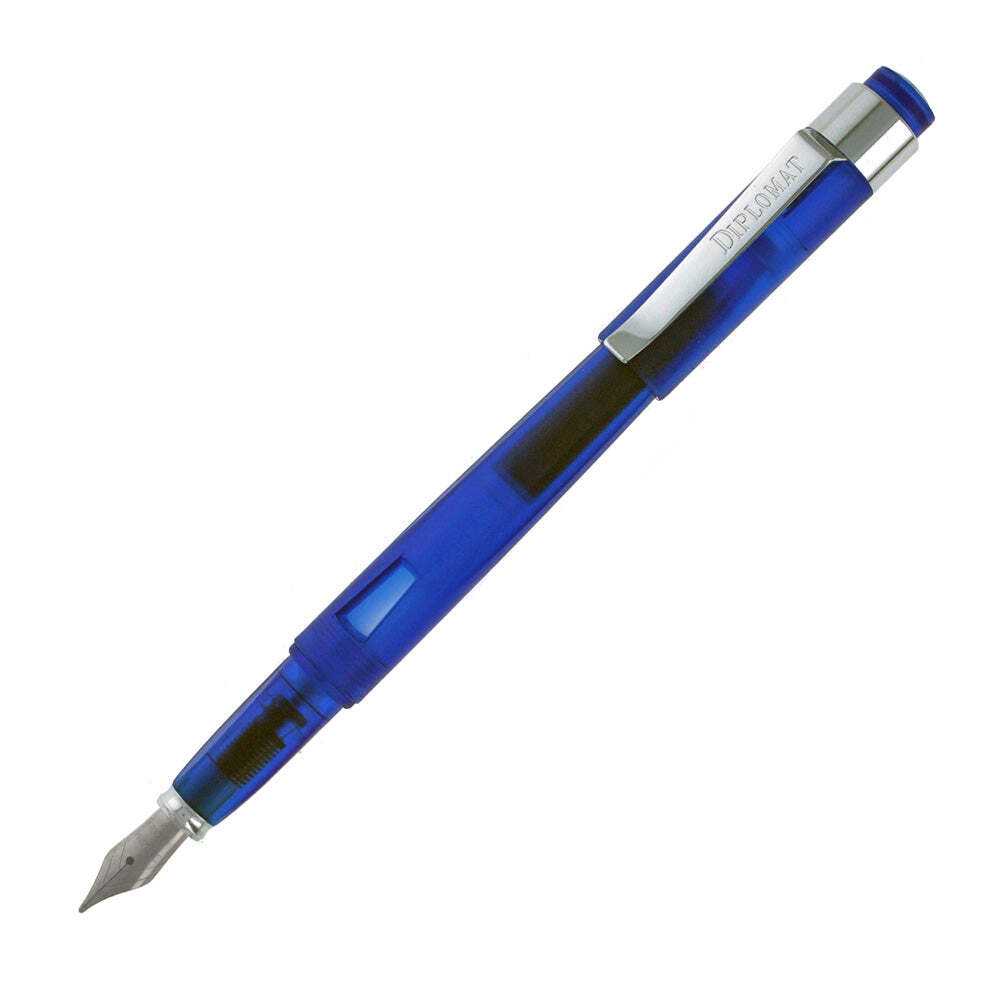 Diplomat Magnum Fountain Pen, Demo (Translucent) Blue