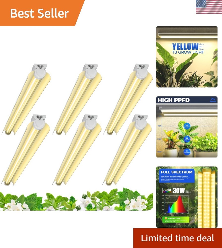 3FT Full Spectrum 180W Grow Light with 6x30W LEDs, 1000W Equivalent T8 Plant Light