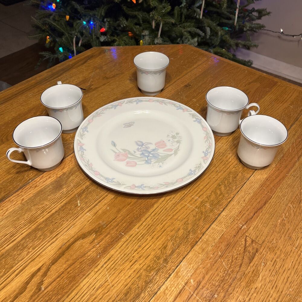 Vintage Illusions By Excel Replacement Dinner Plate With 5 Teacups
