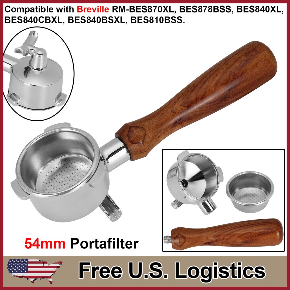 For Breville Machines 54mm Espresso Portafilter With Filter Basket Double Spout