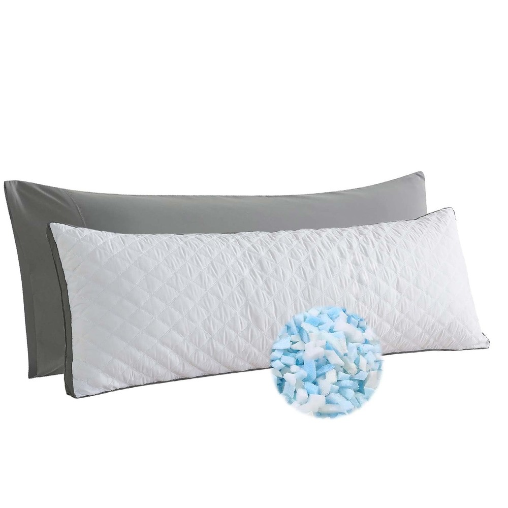 Memory Foam Body Pillow with Removable Fluffy Cover for Adults