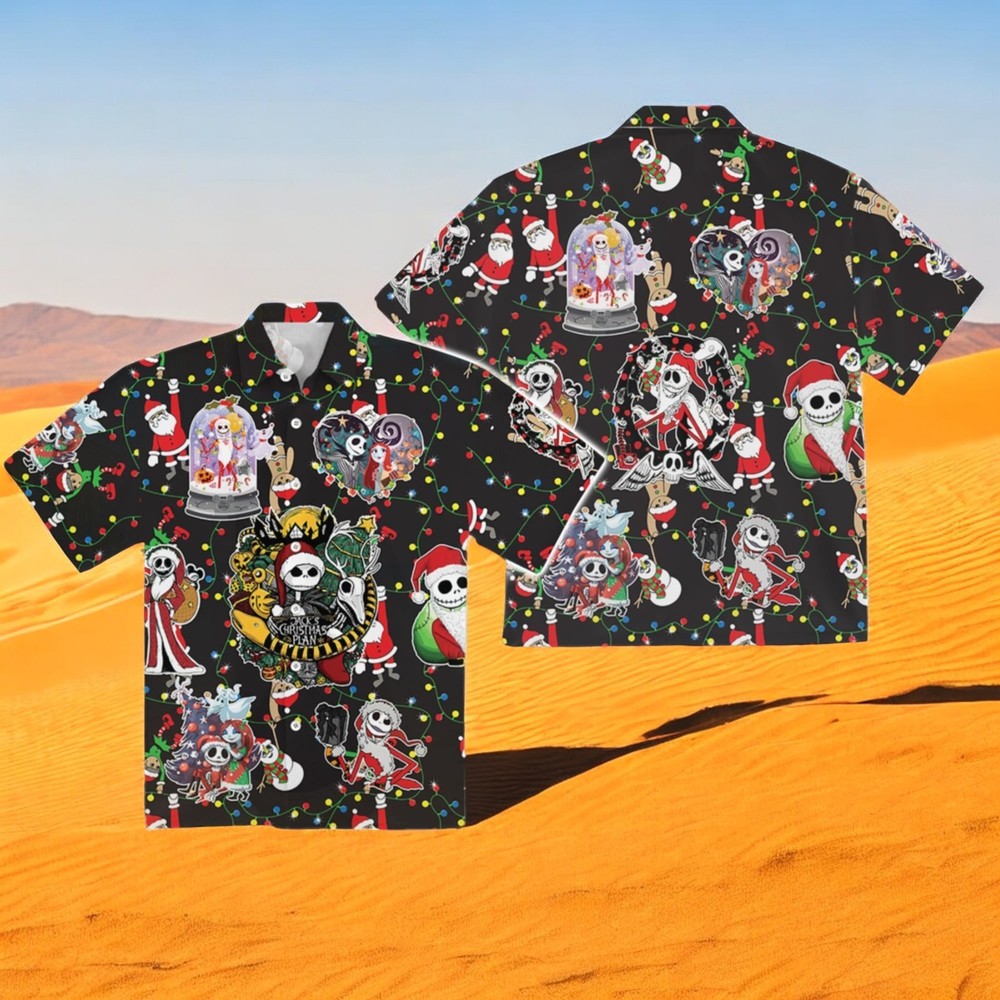 Nightmare Before Christmas Hawaiian Shirt Short Sleeve Summer Beach Size S - 5XL