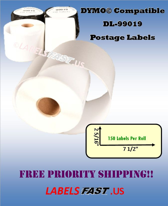 99019 Dymo® Compatible Labels eBay® PayPal® Mailing Tag Postage Stamp 150 Labels-image