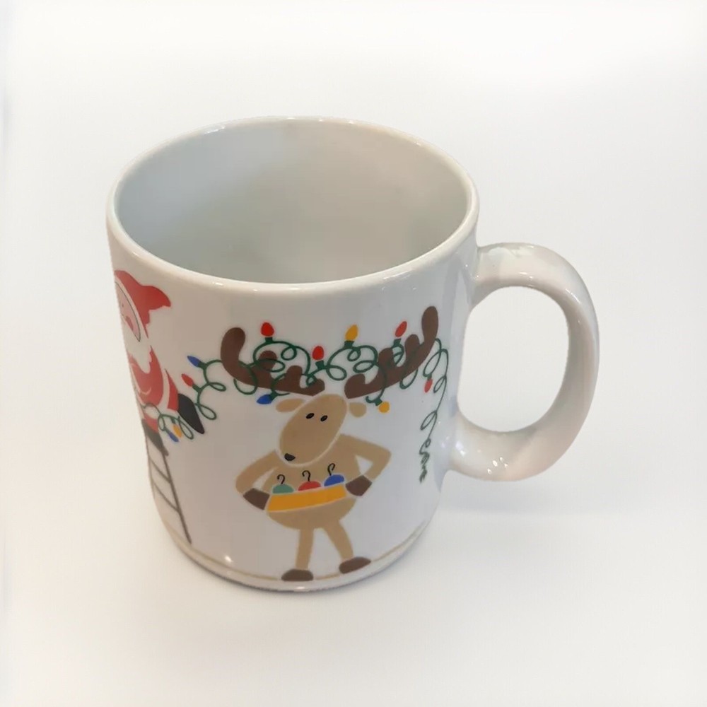 🎄Vintage Avon Christmas Coffee Mug 1985 – Santa & Reindeer – New