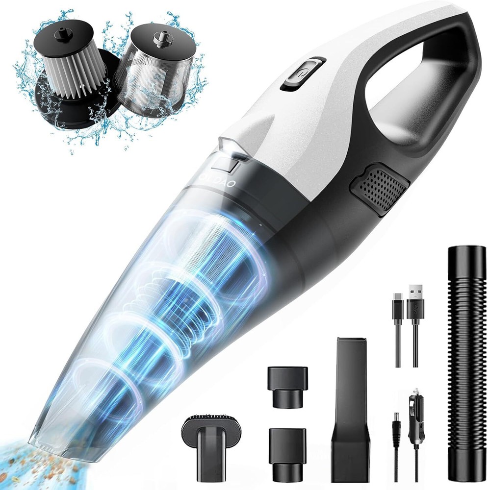 Handheld Vacuum Cordless, 13000Pa Strong Suction Car Vacuum Cleaner with LED Lig