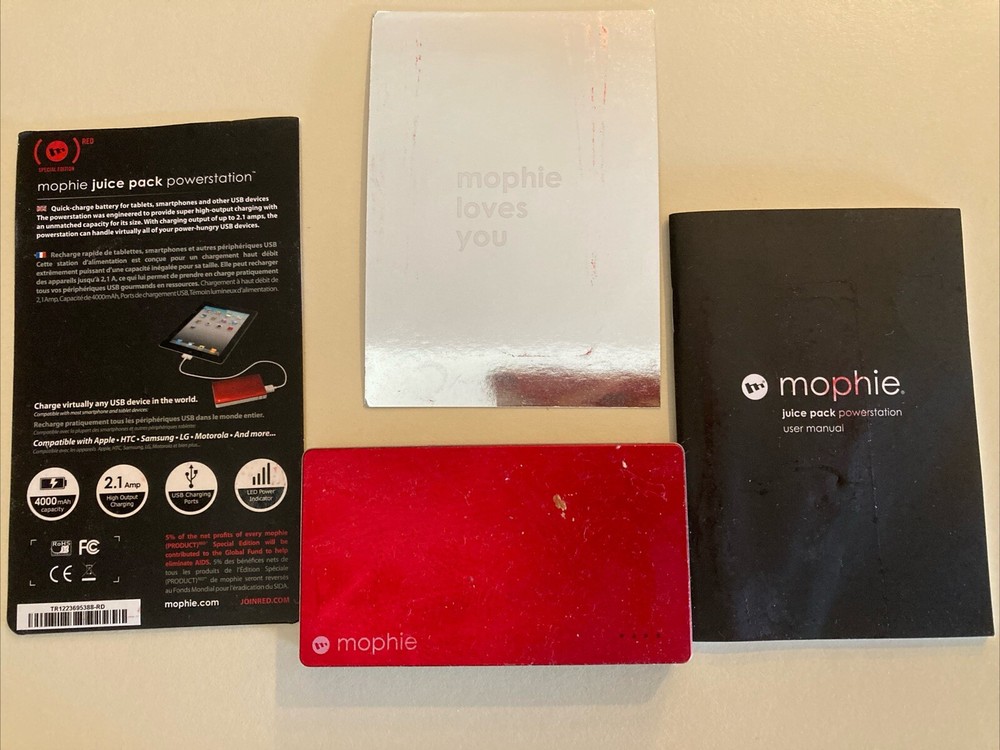 Mophie Juice Pack Power station Red W/ Instructions