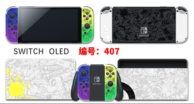 Vinyl Decal Skin Sticker Protector for Nintendo Switch OLED Splatoon 3  #407