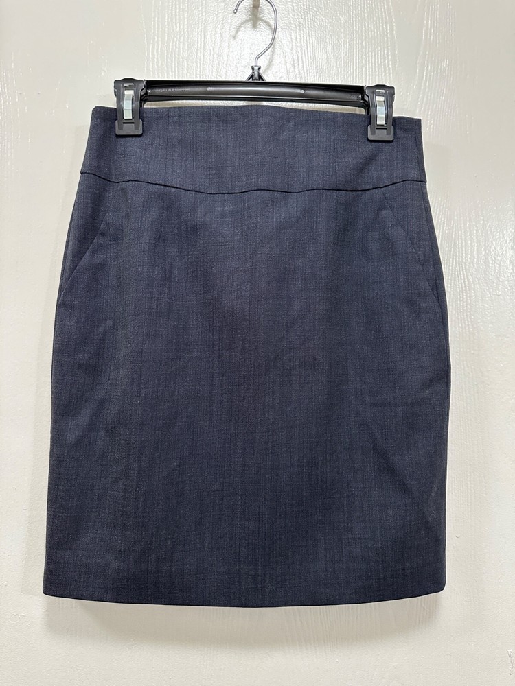 Banana Republic Petite Gray Wool Blend Stretch Women Skirt size 0P