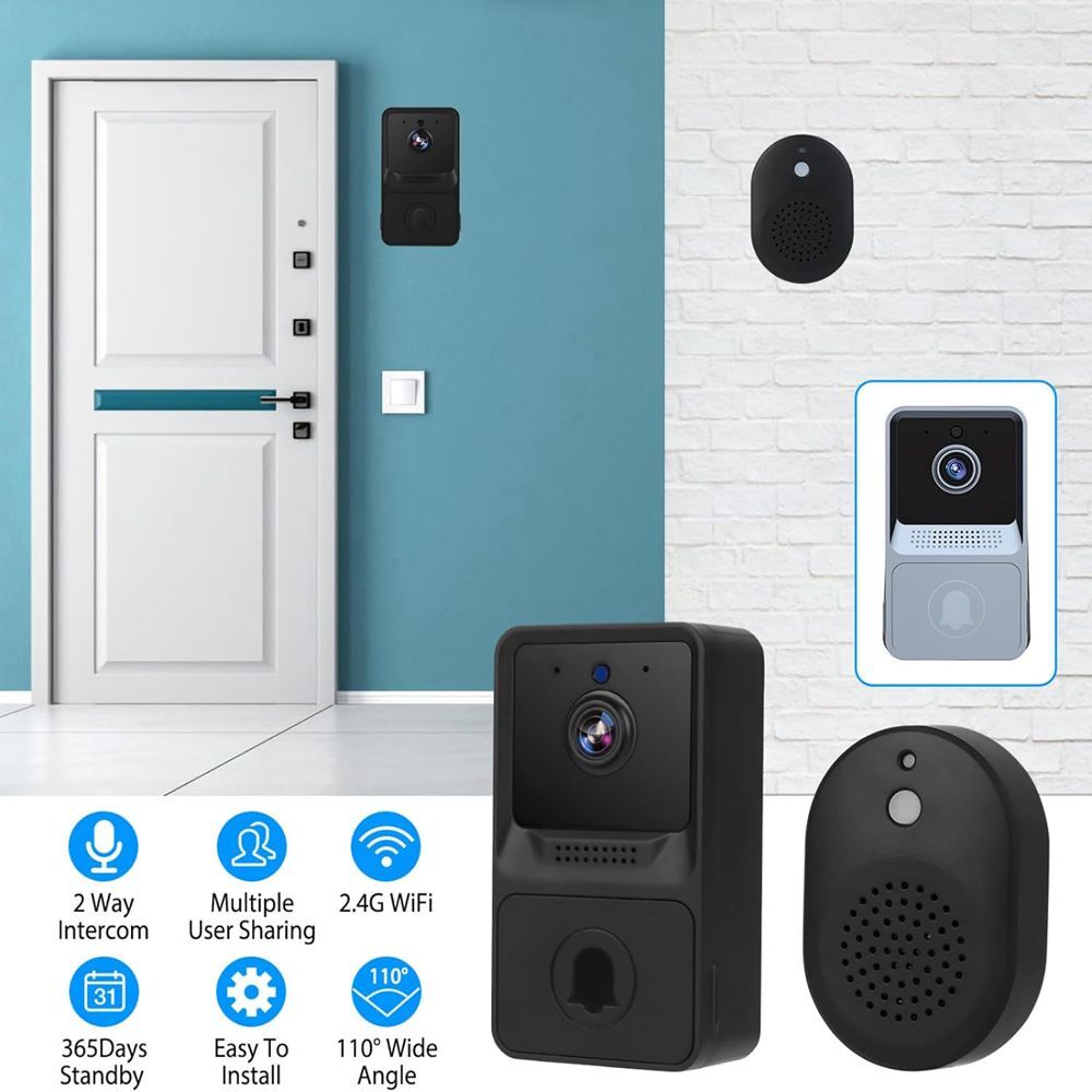 Smart Wireless Cat Eye Doorbell with Night Vision Monitoring-image