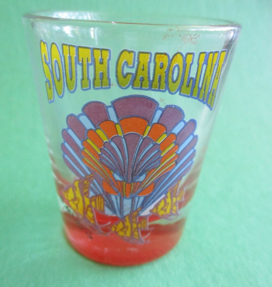 Fish & Seashell North Carolina (Red Tint)  - Shot Glass