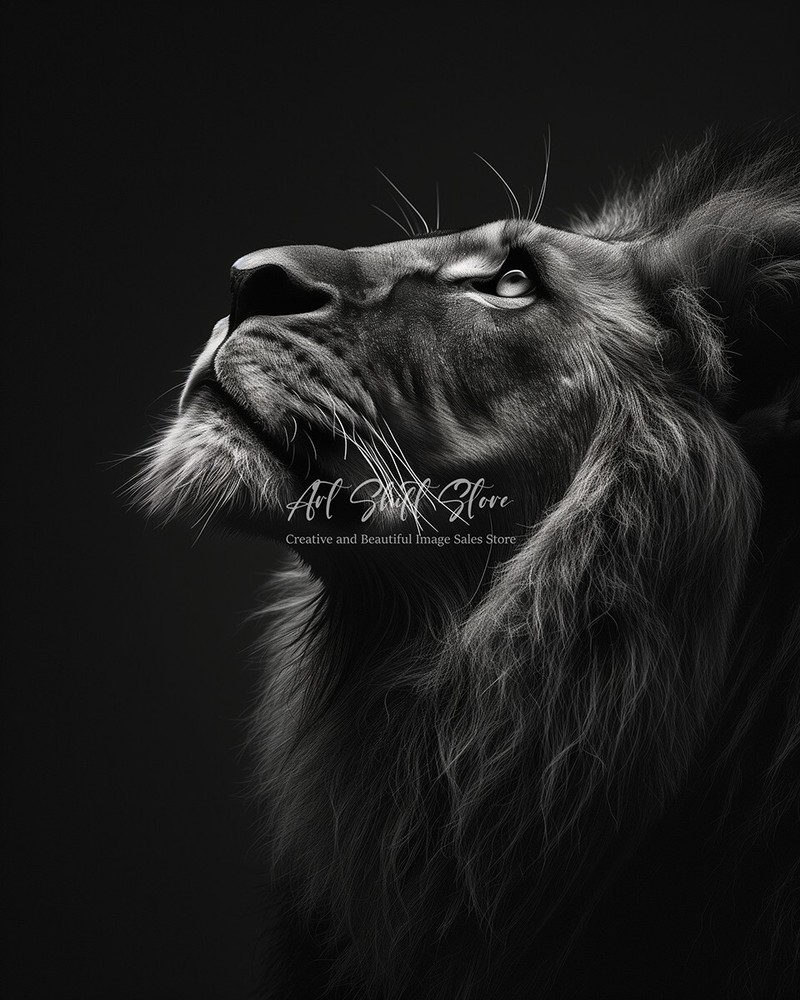 Lion Digital Art AI Wallpaper Background for Desktop-image