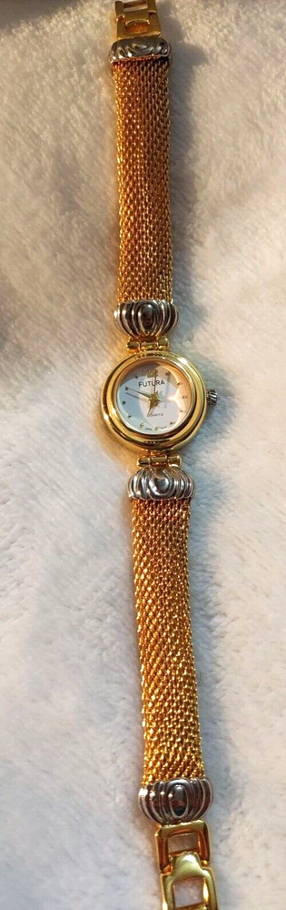Futura Women's Watch Stainless Gold Silver Quartz Japan Movement Needs Battery