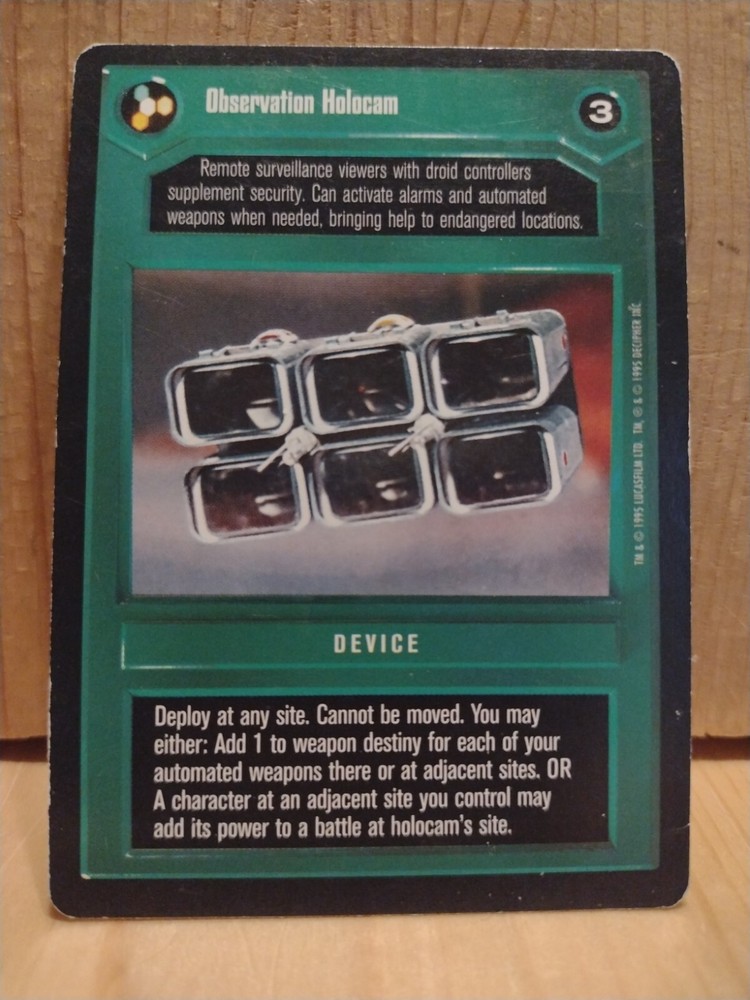 1995 Star Wars Card Game: DEVICE: OBSERVATION HOLOCAM.  Black BORDER  MC9