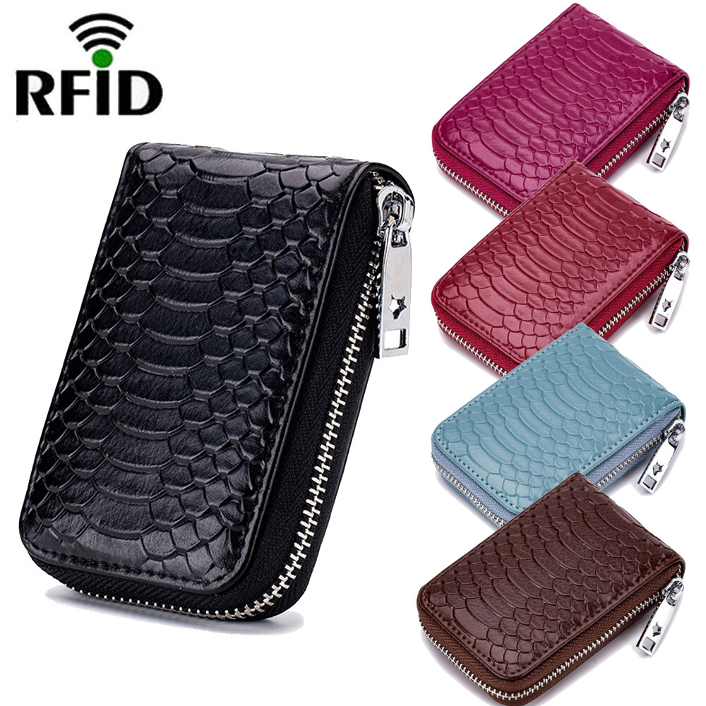 RFID Blocking Zipper Credit Card Wallet for Men and Women  -image